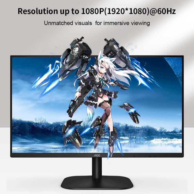 Kirzi محول VGA (مصادر) إلى HDMI (عرض) ، محول 1080P مع صوت + طاقة USB من كمبيوتر / لابتوب VGA إلى تلفاز / شاشة HDMI ، ذكر إلى أنثى (1 قدم) - Image 5